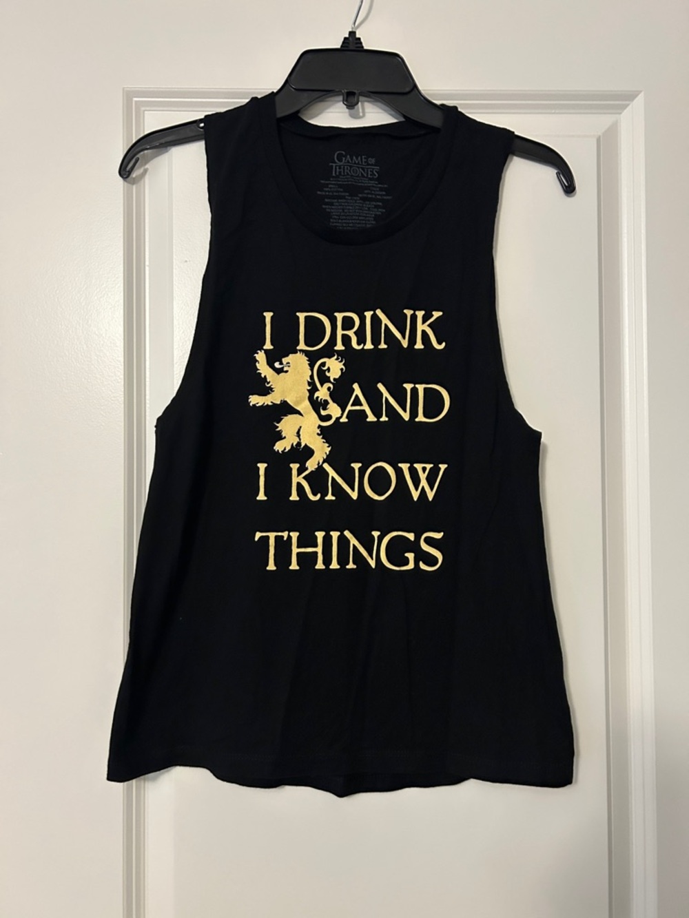 Women’s Game of Thrones Black Graphic Tank with Yellow Print